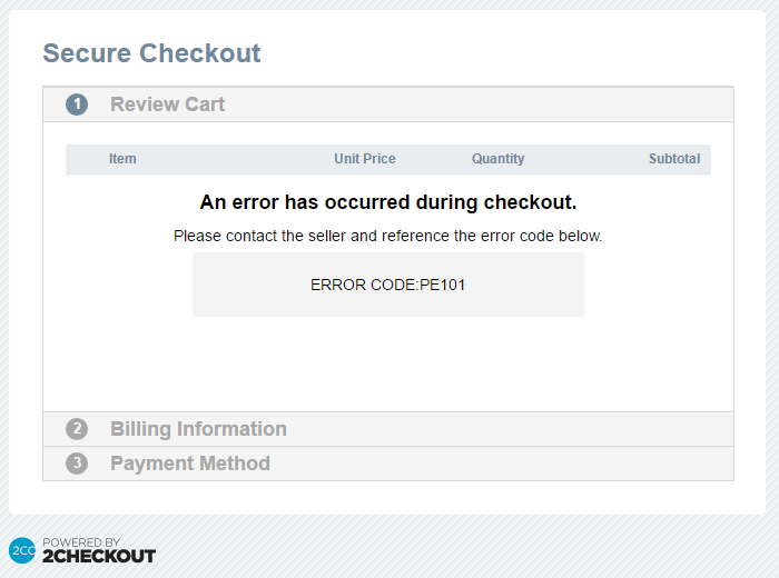 ERROR Payment