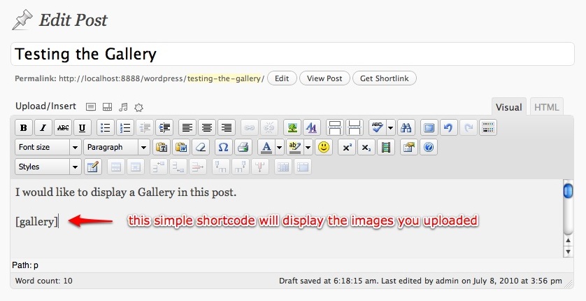 WordPress Gallery Shortcode