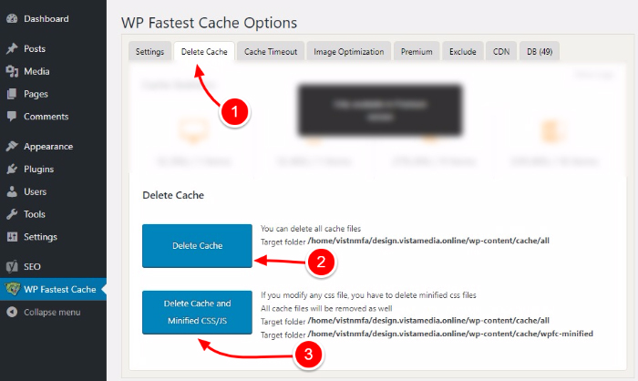 Clear WP Fastest Cache