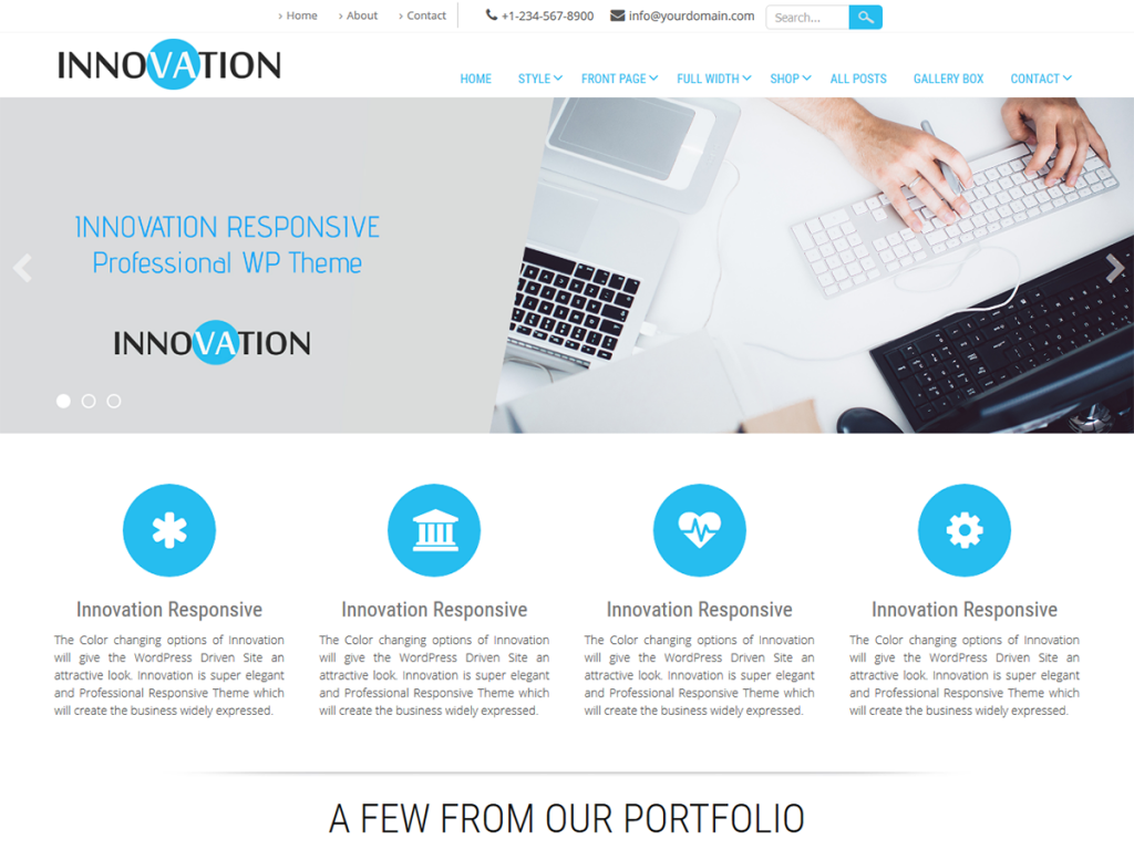 innovation theme - design startup website